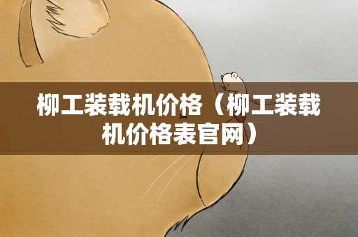柳工装载机价格（柳工装载机价格表官网）