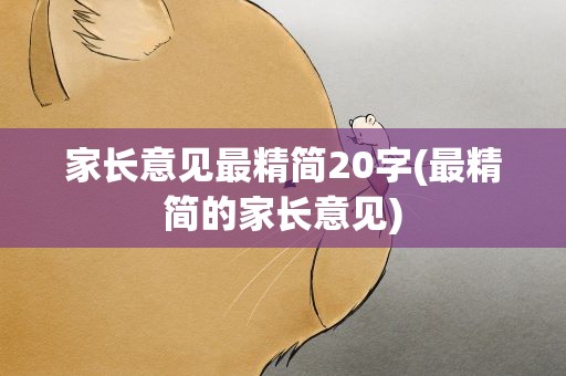 家长意见最精简20字(最精简的家长意见)