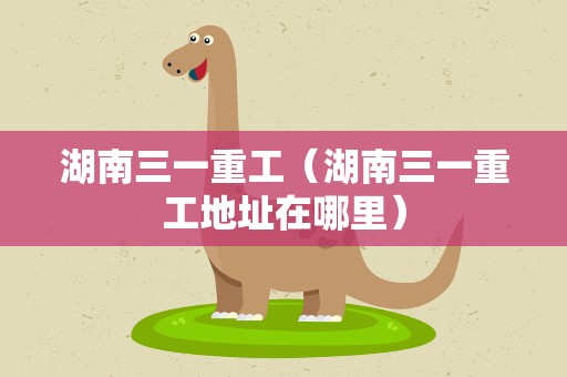 湖南三一重工（湖南三一重工地址在哪里）