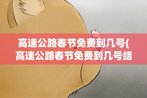 高速公路春节免费到几号(高速公路春节免费到几号结束)