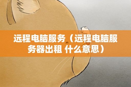 远程电脑服务（远程电脑服务器出租 什么意思）