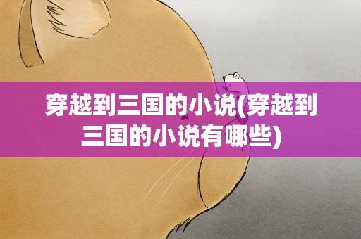 穿越到三国的小说(穿越到三国的小说有哪些)