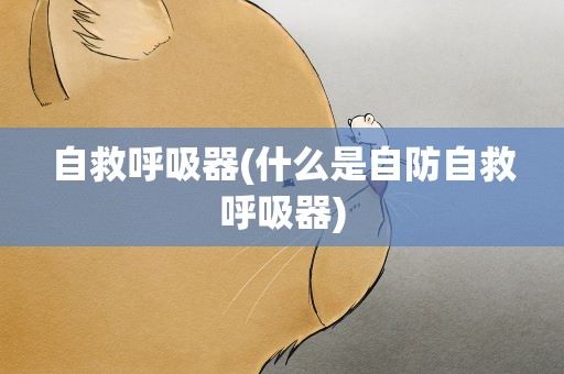自救呼吸器(什么是自防自救呼吸器)