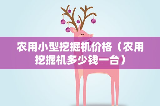 农用小型挖掘机价格（农用挖掘机多少钱一台）