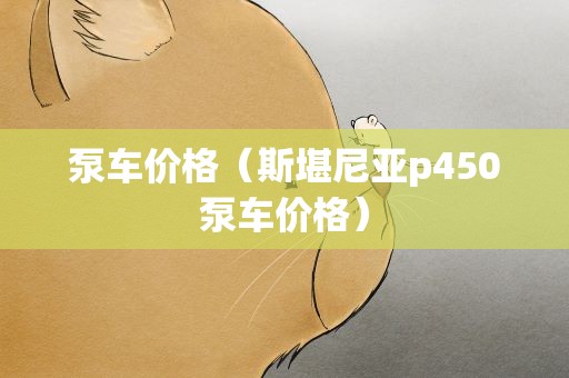 泵车价格（斯堪尼亚p450泵车价格）