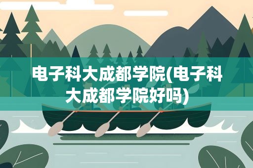 电子科大成都学院(电子科大成都学院好吗)