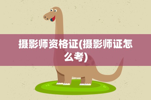 摄影师资格证(摄影师证怎么考)