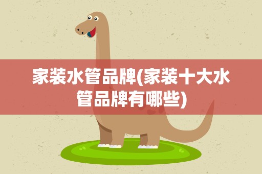 家装水管品牌(家装十大水管品牌有哪些)