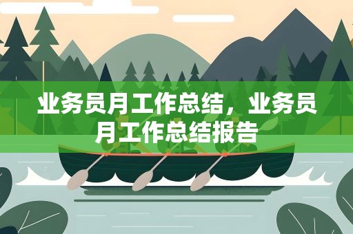 业务员月工作总结，业务员月工作总结报告