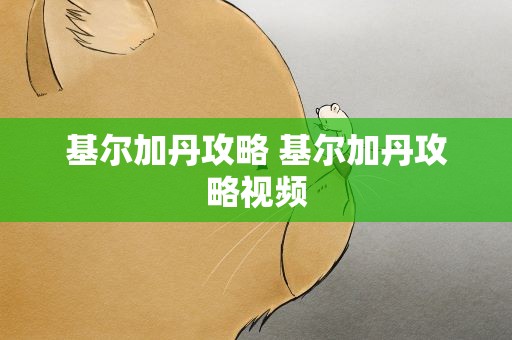 基尔加丹攻略 基尔加丹攻略视频