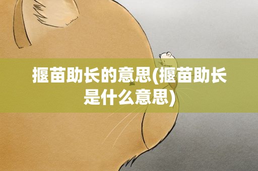揠苗助长的意思(揠苗助长是什么意思)