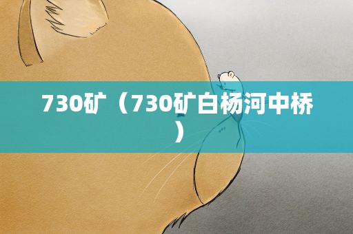 730矿（730矿白杨河中桥）