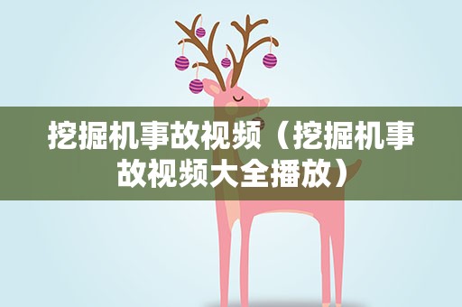 挖掘机事故视频（挖掘机事故视频大全播放）