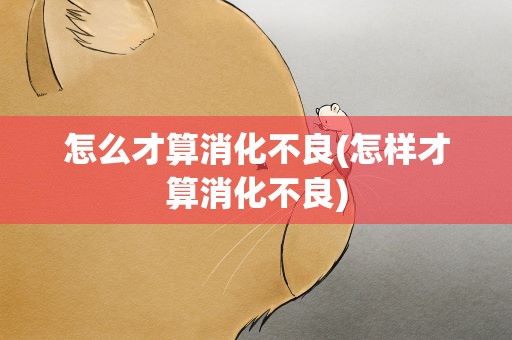 怎么才算消化不良(怎样才算消化不良)