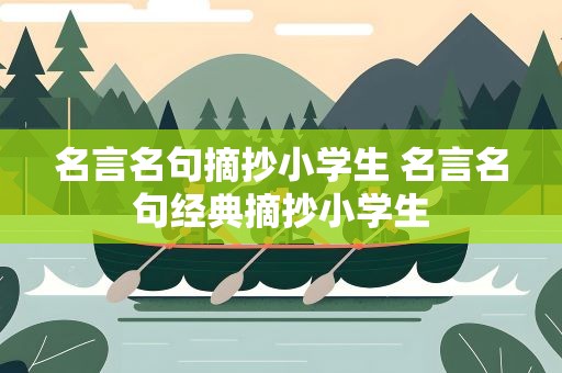 名言名句摘抄小学生 名言名句经典摘抄小学生