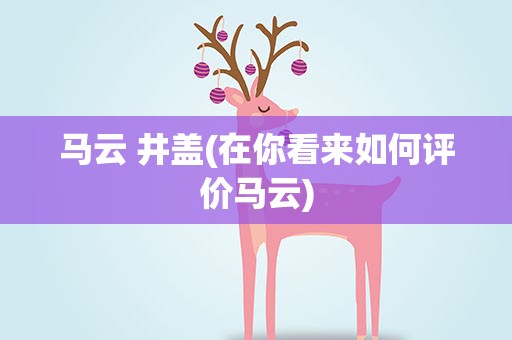 马云 井盖(在你看来如何评价马云)