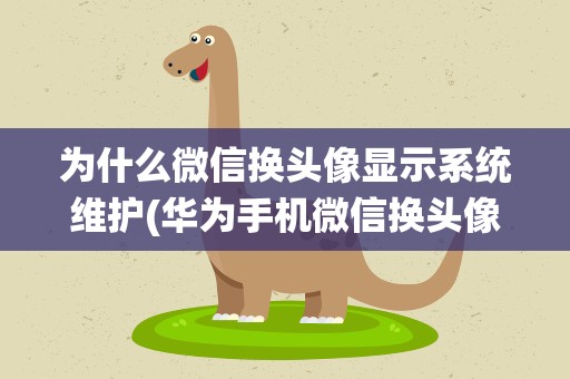为什么微信换头像显示系统维护(华为手机微信换头像提示系统维护是怎么回事)