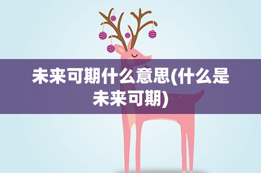 未来可期什么意思(什么是未来可期)