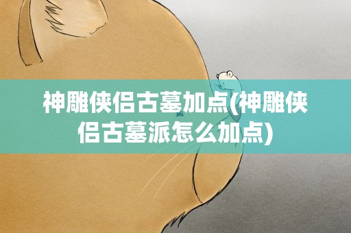 神雕侠侣古墓加点(神雕侠侣古墓派怎么加点)