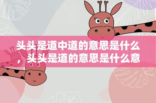 头头是道中道的意思是什么，头头是道的意思是什么意思