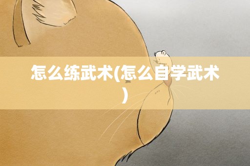 怎么练武术(怎么自学武术)