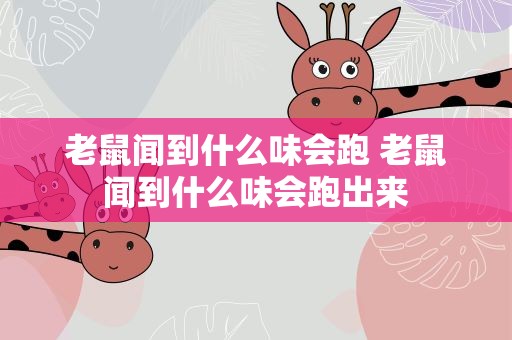 老鼠闻到什么味会跑 老鼠闻到什么味会跑出来