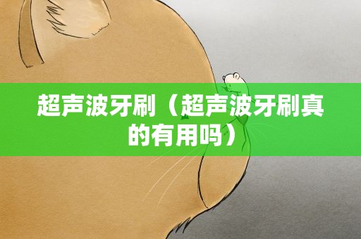 超声波牙刷（超声波牙刷真的有用吗）