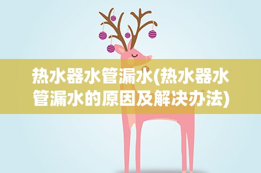 热水器水管漏水(热水器水管漏水的原因及解决办法)