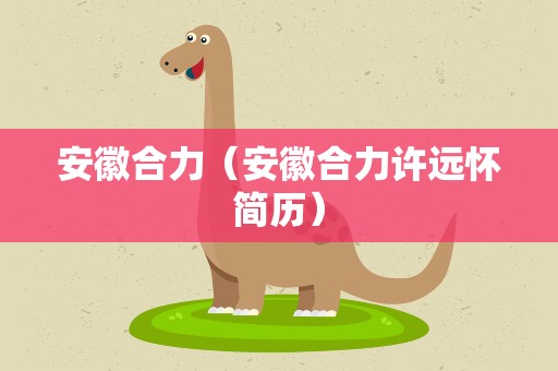 安徽合力（安徽合力许远怀简历）