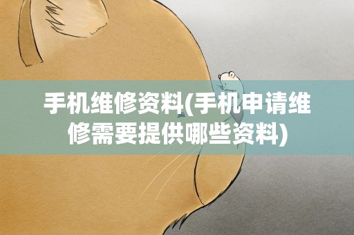手机维修资料(手机申请维修需要提供哪些资料)