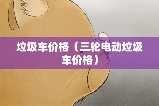 垃圾车价格（三轮电动垃圾车价格）