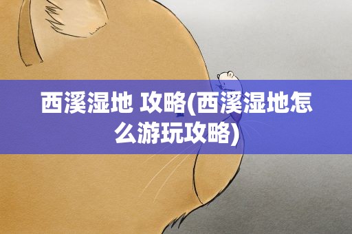 西溪湿地 攻略(西溪湿地怎么游玩攻略)