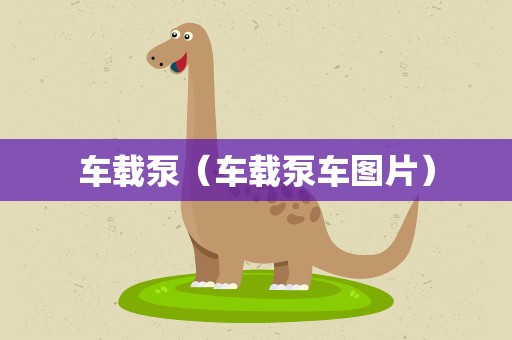 车载泵（车载泵车图片）