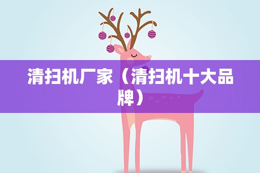 清扫机厂家（清扫机十大品牌）