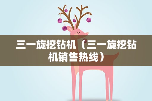 三一旋挖钻机（三一旋挖钻机销售热线）