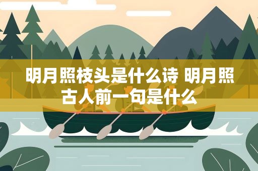 明月照枝头是什么诗 明月照古人前一句是什么