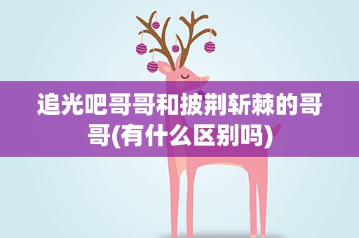 追光吧哥哥和披荆斩棘的哥哥(有什么区别吗)