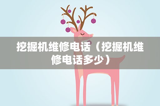 挖掘机维修电话（挖掘机维修电话多少）