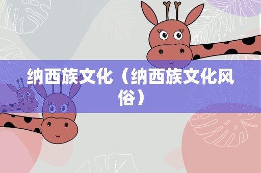 纳西族文化（纳西族文化风俗）