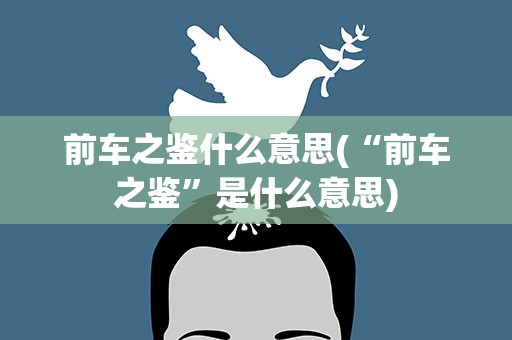前车之鉴什么意思(“前车之鉴”是什么意思)