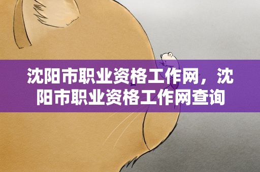 沈阳市职业资格工作网，沈阳市职业资格工作网查询