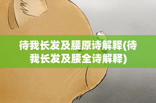 待我长发及腰原诗解释(待我长发及腰全诗解释)