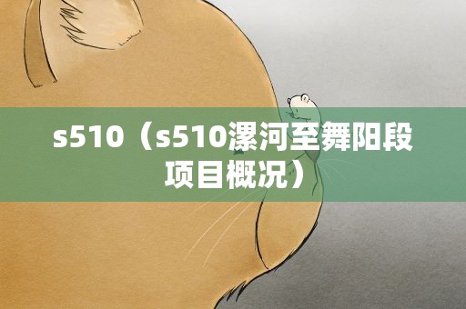 s510（s510漯河至舞阳段项目概况）