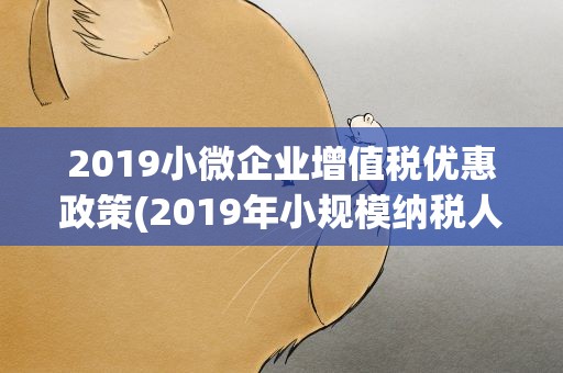 2019小微企业增值税优惠政策(2019年小规模纳税人税收优惠政策)
