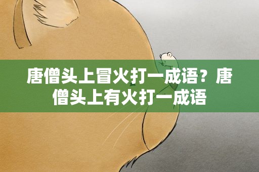 唐僧头上冒火打一成语？唐僧头上有火打一成语