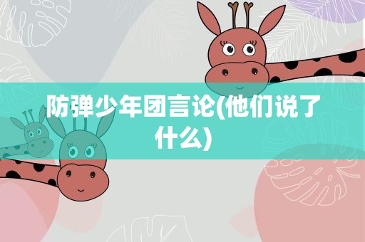 防弹少年团言论(他们说了什么)