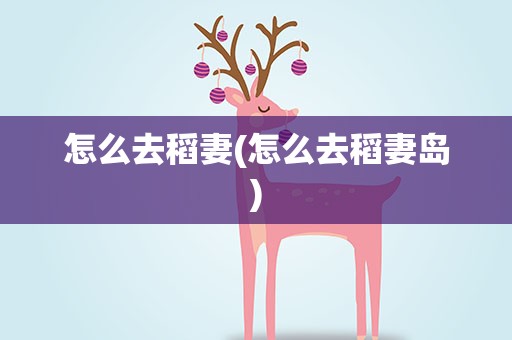 怎么去稻妻(怎么去稻妻岛)