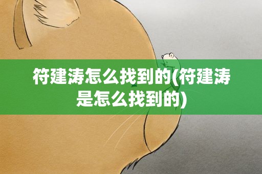 符建涛怎么找到的(符建涛是怎么找到的)
