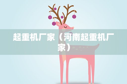起重机厂家（河南起重机厂家）