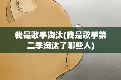 我是歌手淘汰(我是歌手第二季淘汰了哪些人)